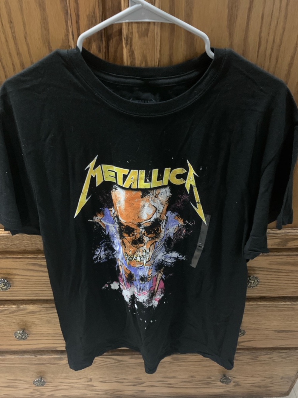 Metallica Graphic Band Tee - Black with Yellow Skull Design